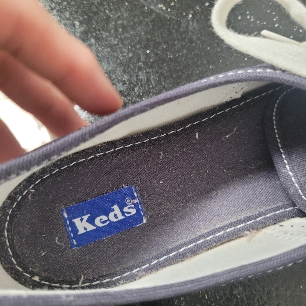 Keds Navy Canvas Sneakers with White Soles and Laces - Picture 6 of 8